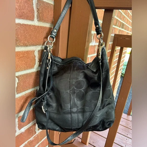 Coach | Bags | Coach Vintage Black Signature Studded Tote Shoulder